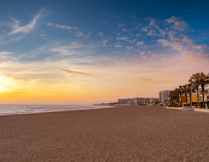 Blick auf den Strand von Andalusien, ein Tipp für Malaga